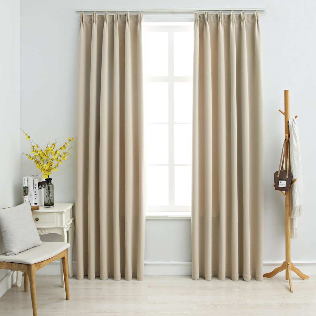 blackout curtains with hooks, 2 pieces.   blackout curtains