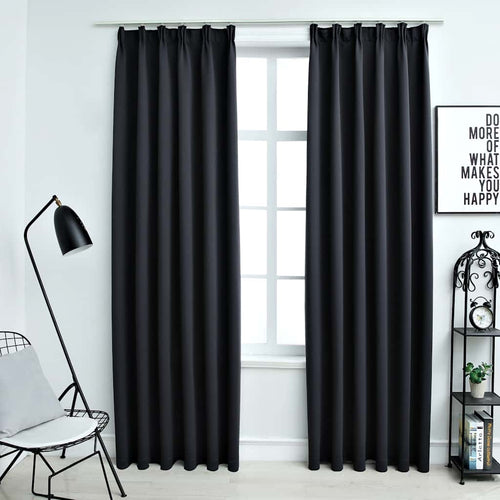 blackout curtains with hooks, 2 pieces.   blackout curtains
