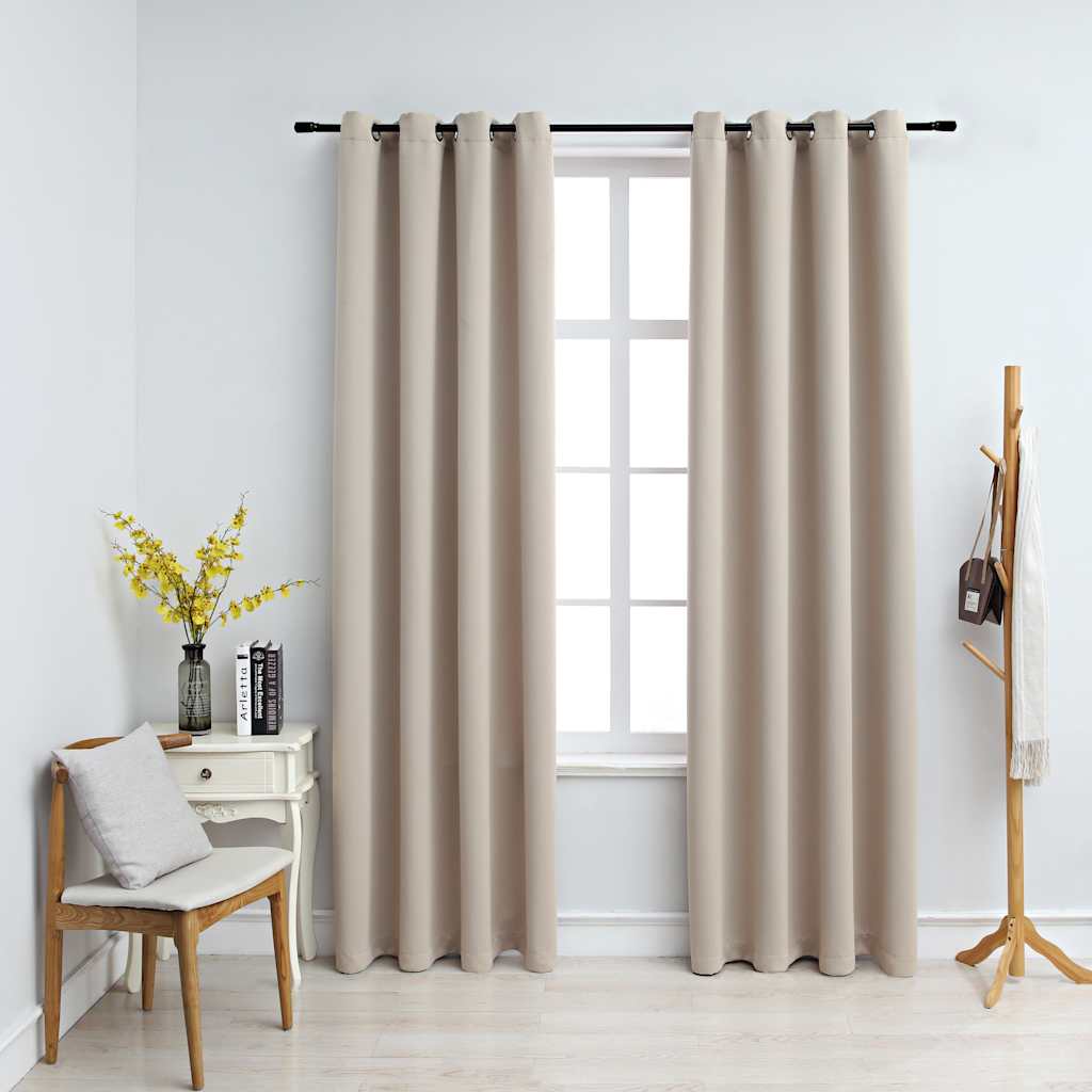 blackout curtains with metal eyelets, 2 pieces.   blackout curtains