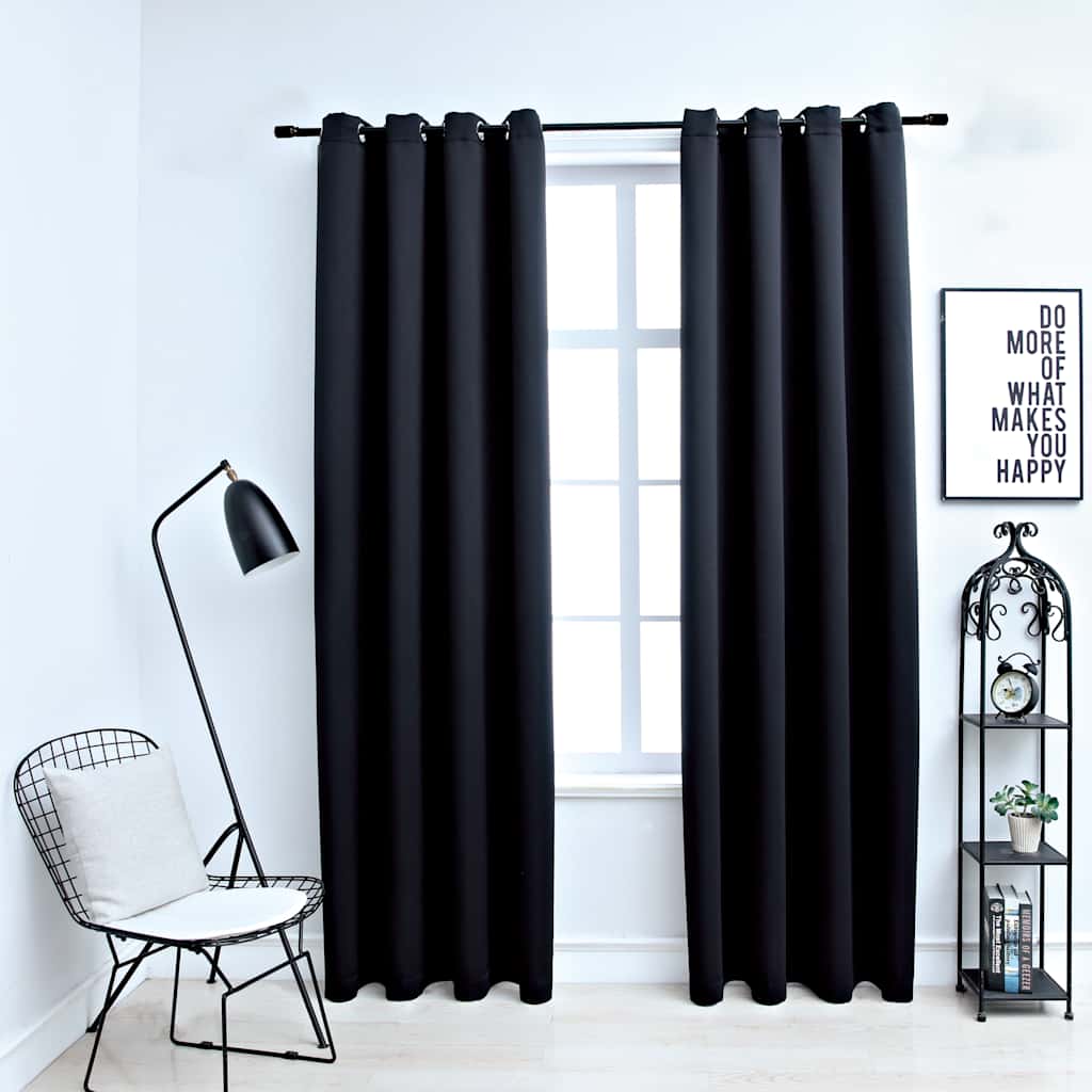 blackout curtains with metal eyelets, 2 pieces.   blackout curtains
